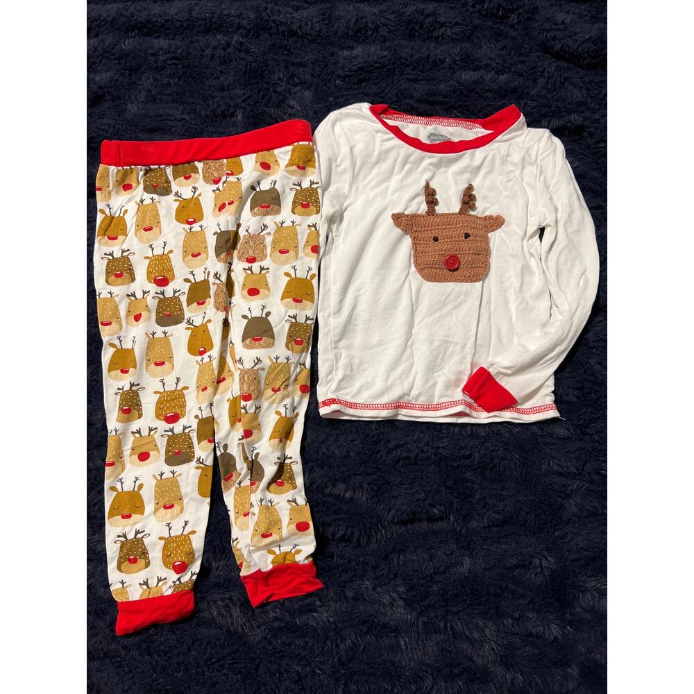 Mud Pie 3T Bamboo Pajamas Reindeer Christmas Set NWOT Soft Holiday Toddler